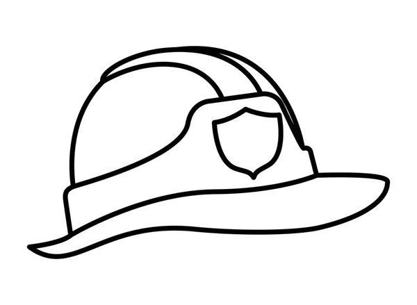 Lindo casco de bombero aislado icono — Vector de stock