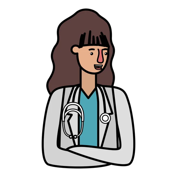 ผู้หญิงสาว ดร. ตัวละครอวตาร — ภาพเวกเตอร์สต็อก