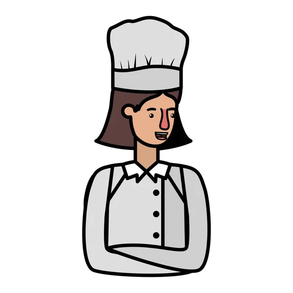 Jovem mulher cozinhar avatar personagem —  Vetores de Stock