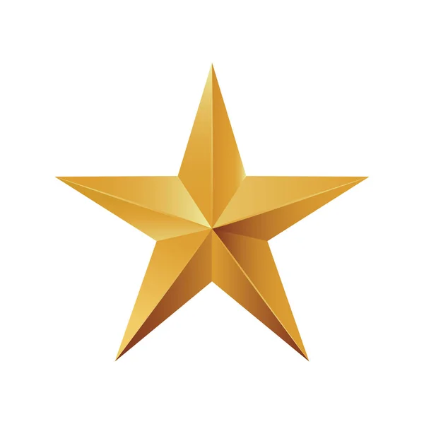 Roztomilý Zlatá hvězda izolované ikona — Stockový vektor