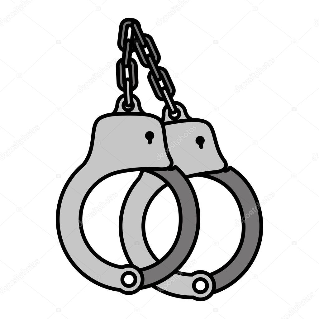 police handcuffs isolated icon