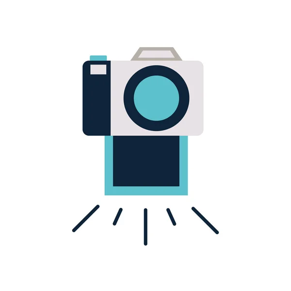 Camera met geïsoleerde pictogram set pictogrammen — Stockvector