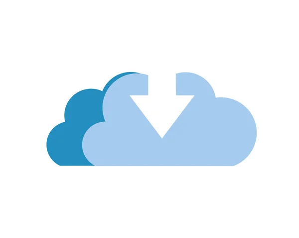 Télécharger cloud avec des objets isolés icône — Image vectorielle