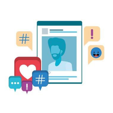 profil sosyal ağ adamla konuşma balonu