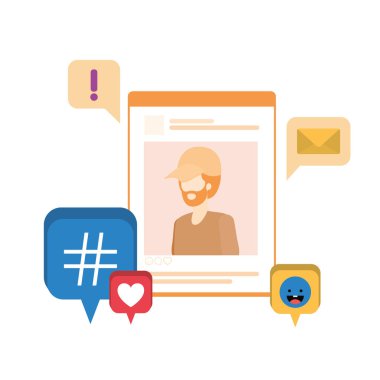 profil sosyal ağ adamla konuşma balonu