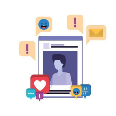 profil sosyal ağ adamla konuşma balonu