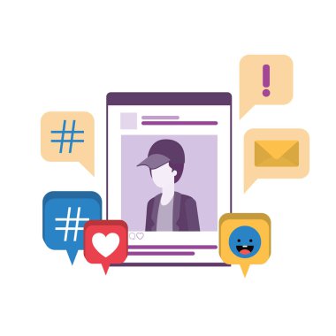 profil sosyal ağ adamla konuşma balonu