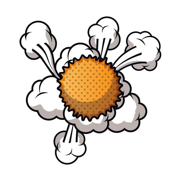 Tekstballon met wolk van komische geïsoleerde pictogram — Stockvector