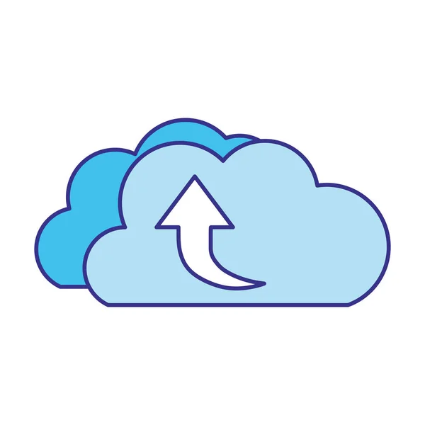 Ladda ner molnet med objekt isolerad ikonen — Stock vektor