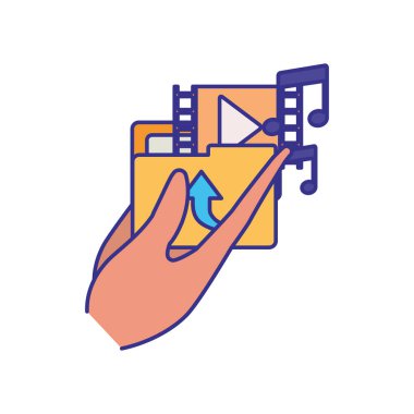 klasör izole simgesi ile el