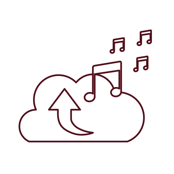 Scarica cloud con oggetti icona isolata — Vettoriale Stock
