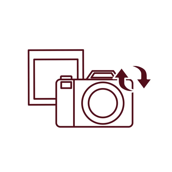 Camera met geïsoleerde pictogram set pictogrammen — Stockvector