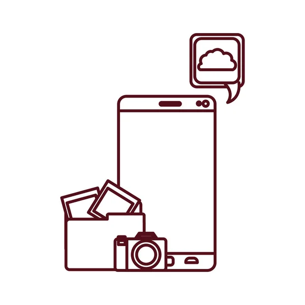 Écran smartphoen avec caméra icône isolée — Image vectorielle