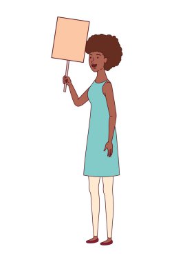 kadın etiketi ahşap avatar karakter ile