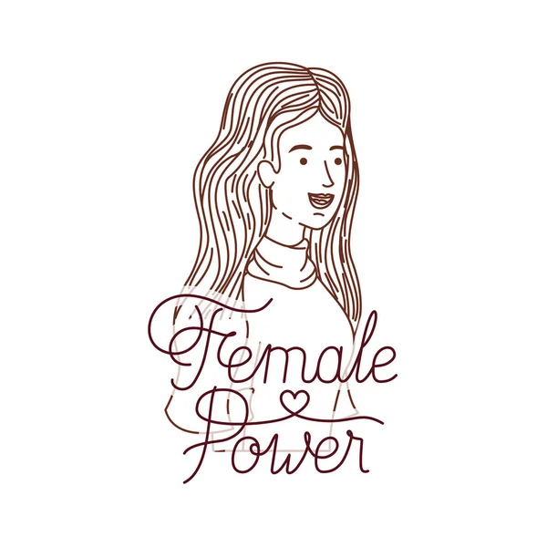 Donna con etichetta personaggio avatar potere femminile — Vettoriale Stock