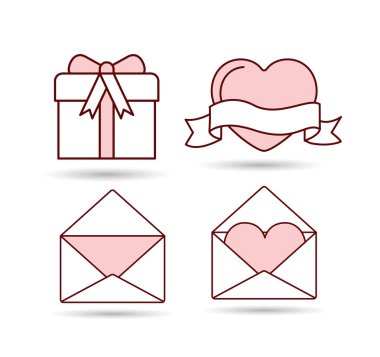 mutlu sevgililer günü Icons set