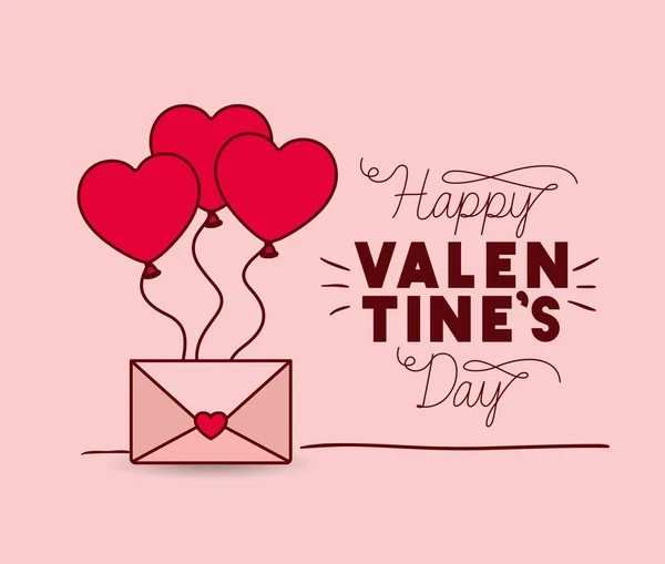 С Днем Святого Валентина открытка с конвертом — стоковый вектор