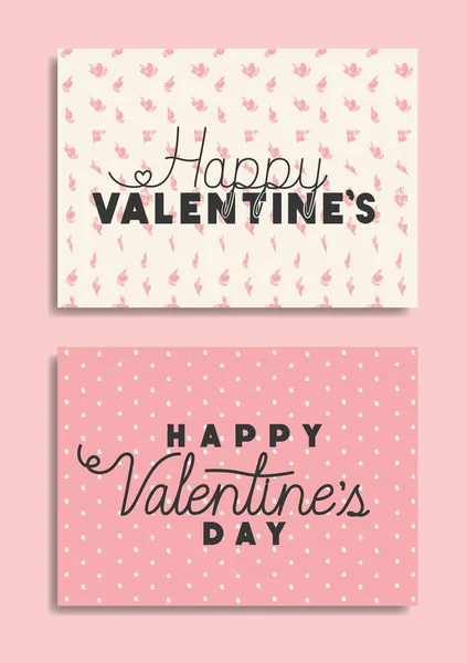 Feliz día de San Valentín set tarjetas — Vector de stock