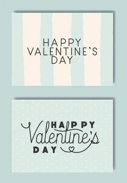 Happy valentines day set cards — Stock Vector