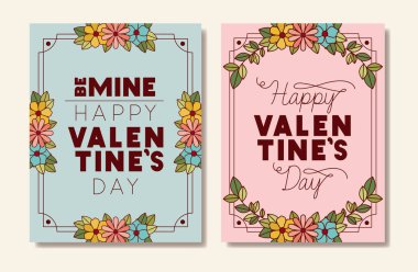 mutlu sevgililer günü kartları ile çerçeve çiçek