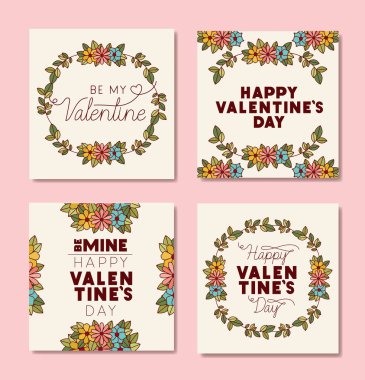 mutlu sevgililer günü kartları ile çerçeve çiçek