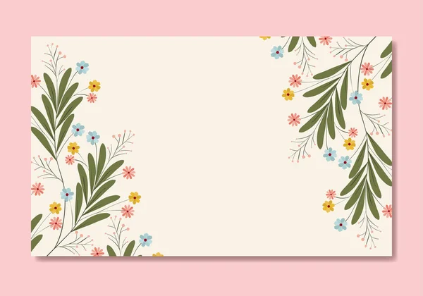 Postcard with floral decoration — Stock Vector