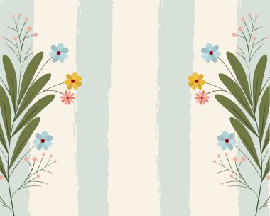 Kartpostal çiçek dekorasyonu ile