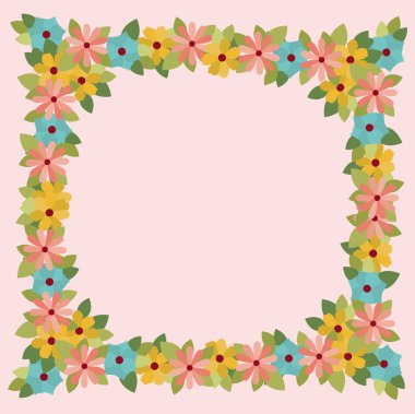 çiçek dekorasyon kare çerçeve