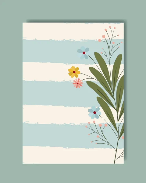 Pocztówka z dekoracja kwiatowa — Wektor stockowy