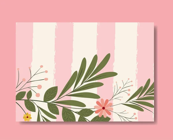 Cartão postal com decoração floral — Vetor de Stock
