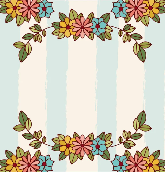 Marco circular decoración floral — Vector de stock
