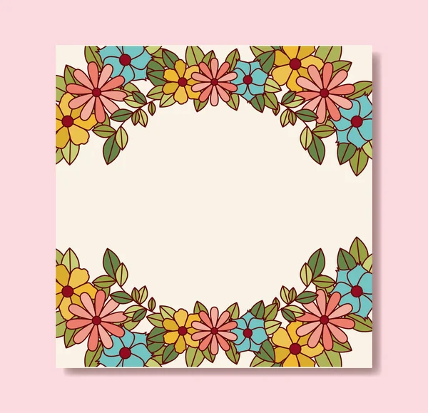 Floral decoration square frame — Stock Vector