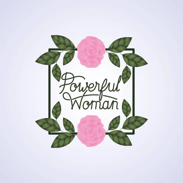 Etiqueta de día de las mujeres con rosas — Vector de stock