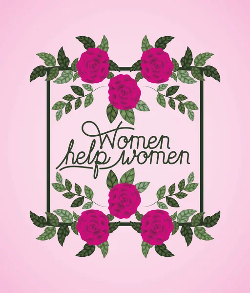 Etichetta giorno donna con rose — Vettoriale Stock