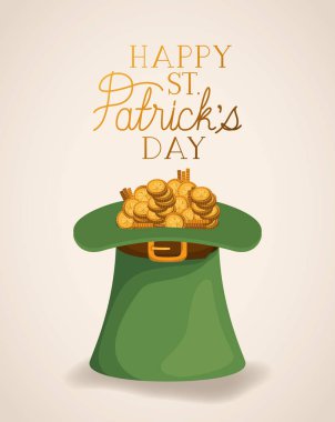 lemprechaun şapka saint patricks günü yazı tipi