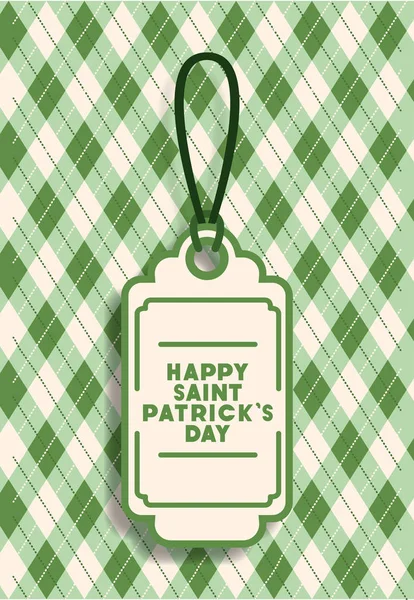 Αγίου patricks ημέρα ετικέτα κρεμαστό με πράσινο φόντο — Διανυσματικό Αρχείο