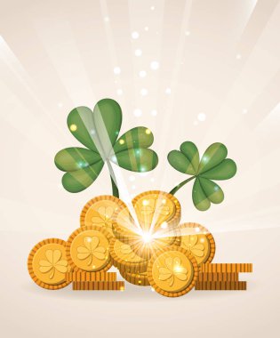Saint patricks günü kartı altın sikke ile