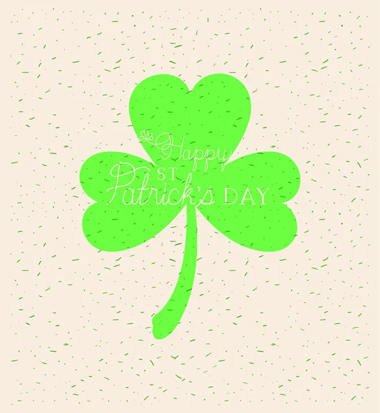 Saint patrick clover with hand made font — Stock Vector