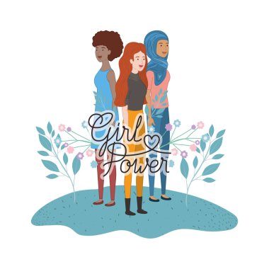 Kadınlar etiketi kız güç karakteri ile
