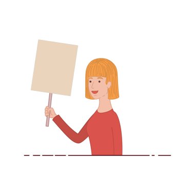 kadın etiketi ahşap avatar karakter ile