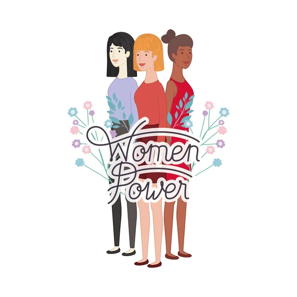 Wanita dengan karakter avatar kekuasaan wanita - Stok Vektor