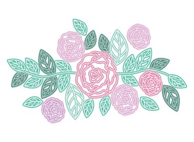 güzel çiçek ile izole simgesi yapraklar