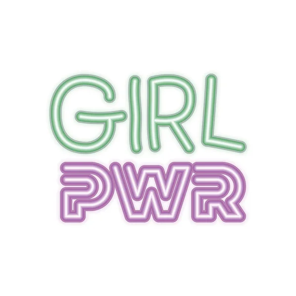 Girl power label ikon terisolasi - Stok Vektor