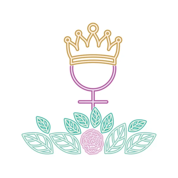 Símbolo feminino de gênero com coroa — Vetor de Stock