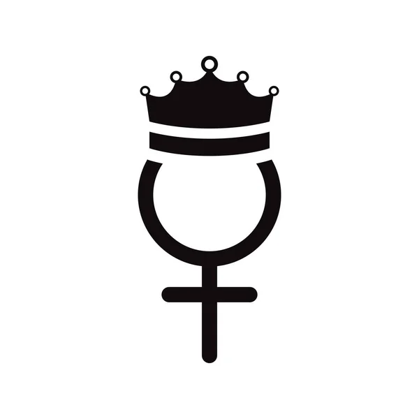 Гендерний жіночий символ з короною — стоковий вектор