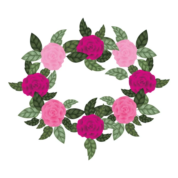 Гирлянда с цветами и листочками — стоковый вектор