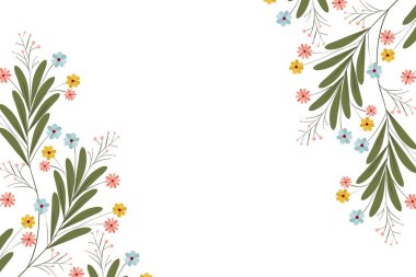 güzel çiçeklerle yapraklar izole simgesi