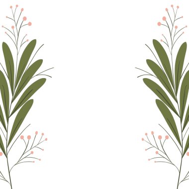 güzel çiçeklerle yapraklar izole simgesi