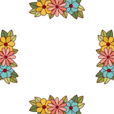 Çiçek çelenk ve izole simgesi yapraklar