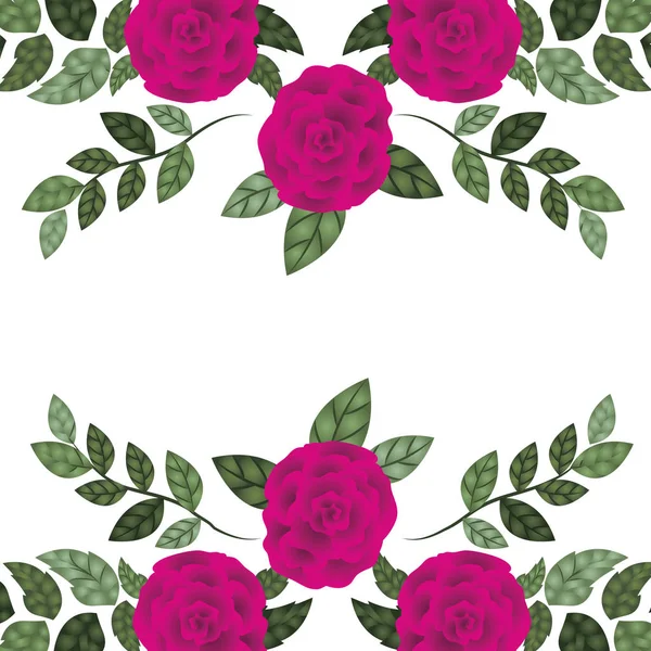 Vackra rosor med leafs isolerade ikonen — Stock vektor